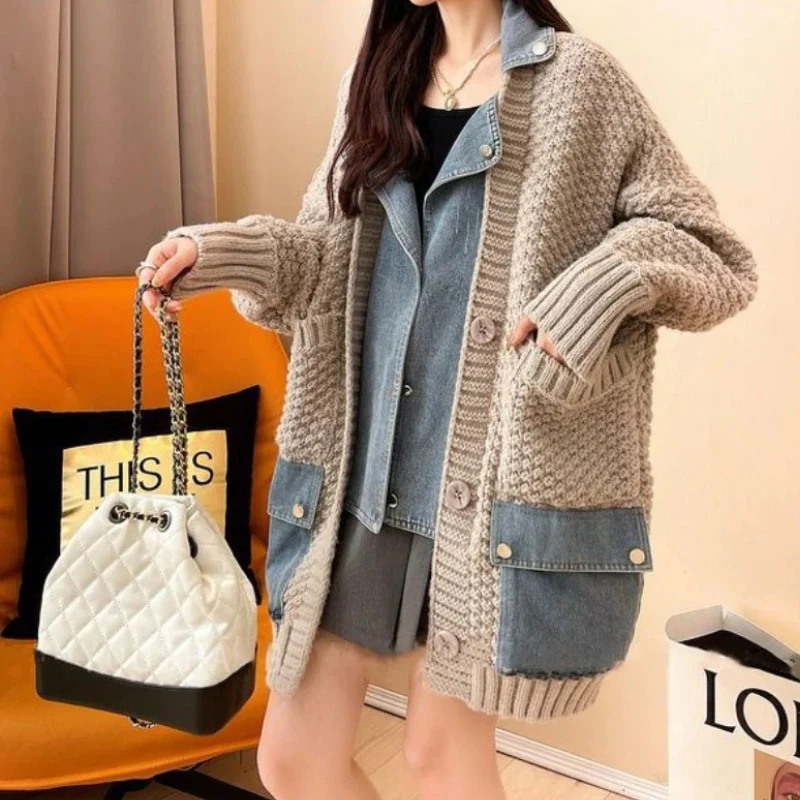 Sophia – Long Sleeve Coat with Turn-Down Collar, Pockets and Buttons - Image 5