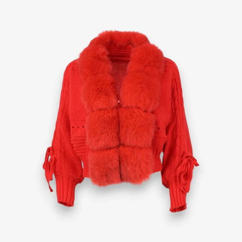 Sophia – Oversized Coat with Long Sleeves and Fur Collar - Image 2