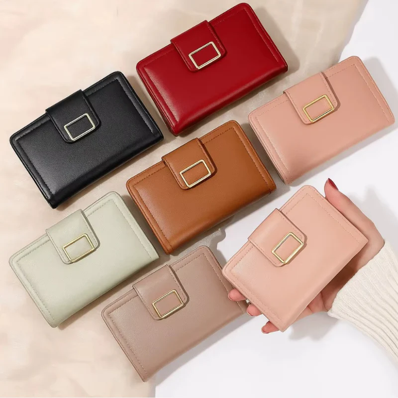 Sophia – Compact Wallet with Snap Closure & Zipper Pocket - Image 11