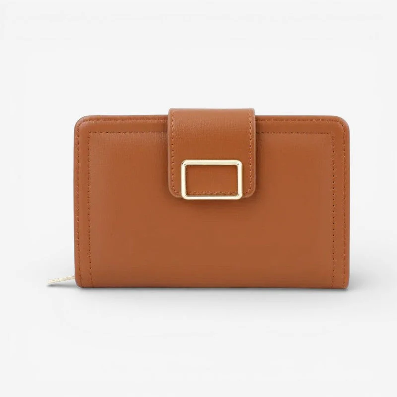 Sophia – Compact Wallet with Snap Closure & Zipper Pocket - Image 2