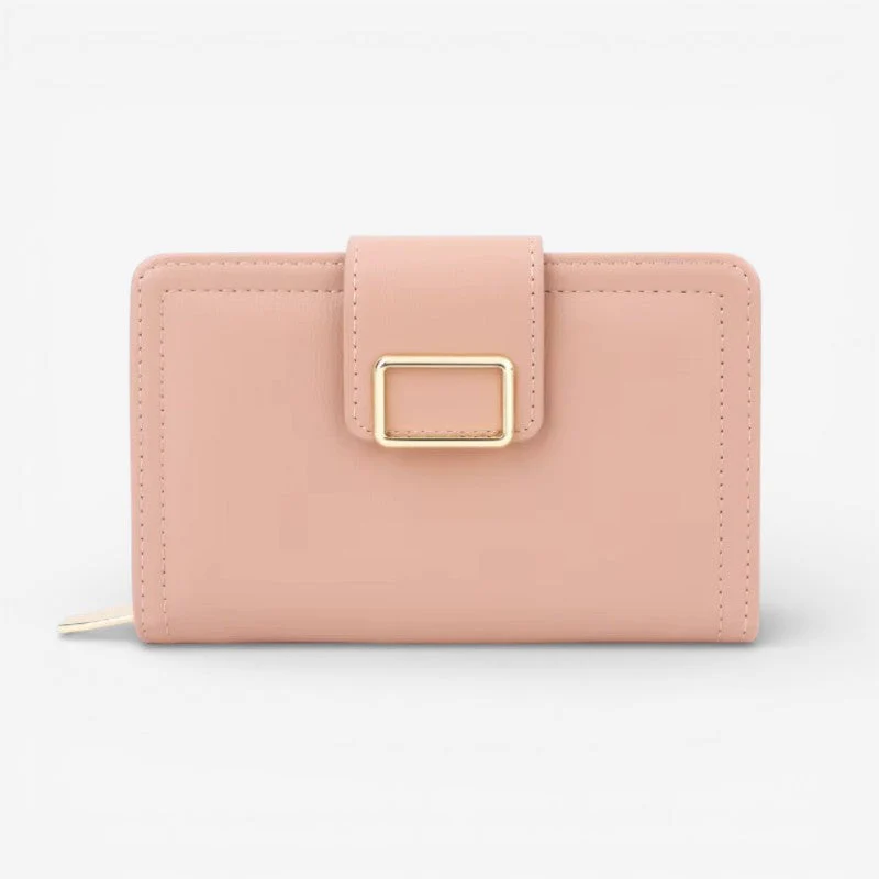 Sophia – Compact Wallet with Snap Closure & Zipper Pocket - Image 6