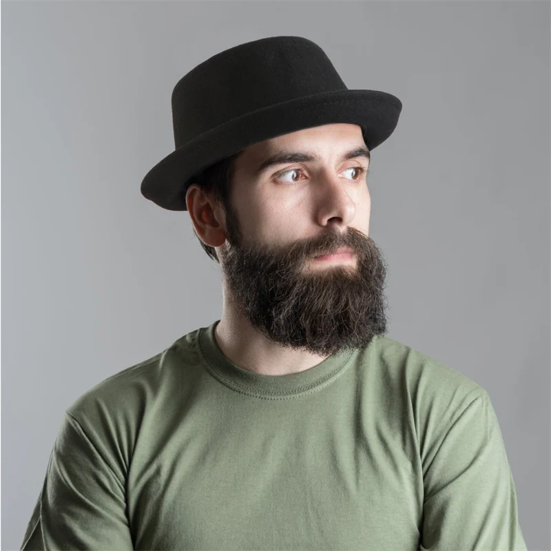 StyleAura – Jazz Hat with Wicker Bow and Round Shape - Image 3