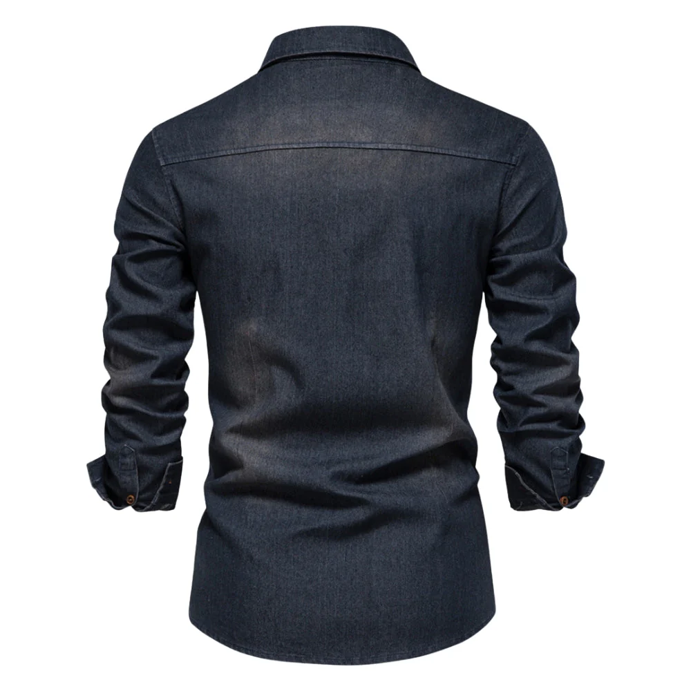 Talitha – Long-Sleeve Shirt, Classic Collar and Chest Pockets - Image 3