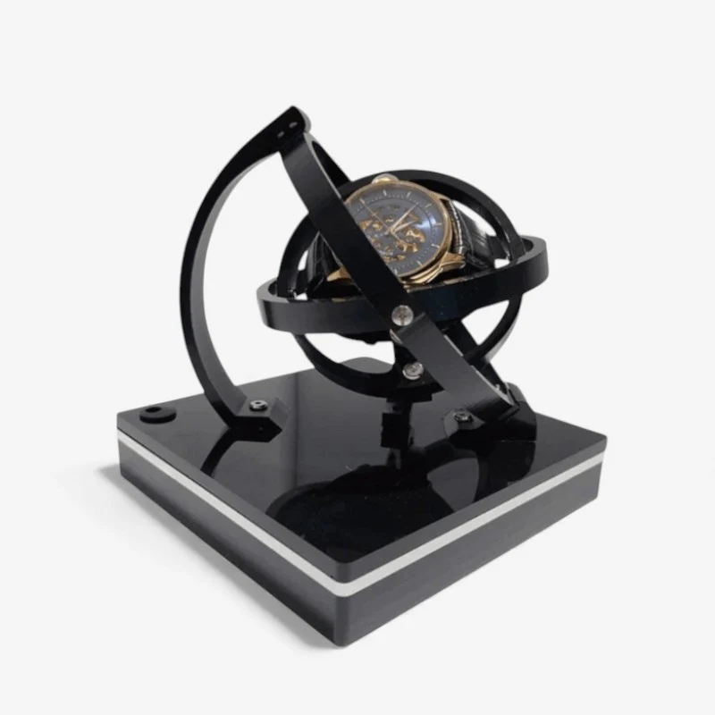 TimeVault – Watch Winder Case with Square Stand & Rotating Mechanism
