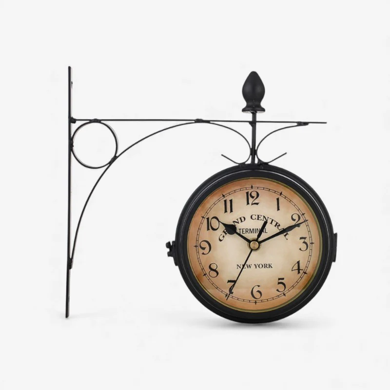 TimeView – Double-Sided Wall Clock with Curved Stand