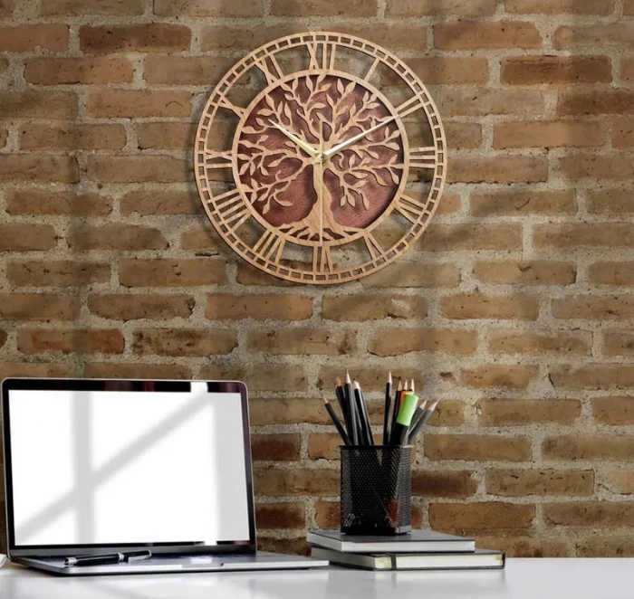 TreeTime – Wooden Wall Clock with Tree Design - Image 2