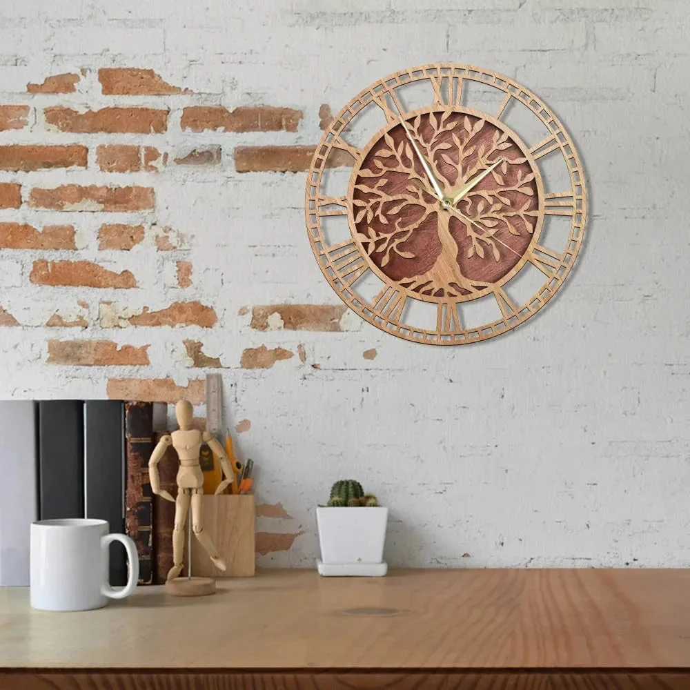 TreeTime – Wooden Wall Clock with Tree Design - Image 4