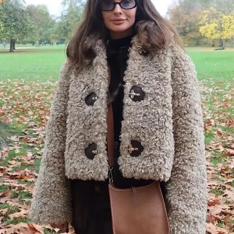 Victoria – Long Sleeve Coat with Lapel Collar - Image 7