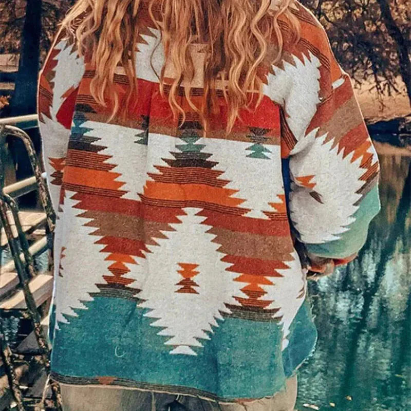 Willa – Long Sleeve Printed Jacket with Buttons and Pockets - Image 5