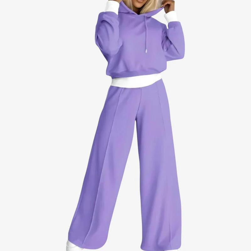 Women 2-Piece Hoodie & Wide-Leg Pants Set - Image 4