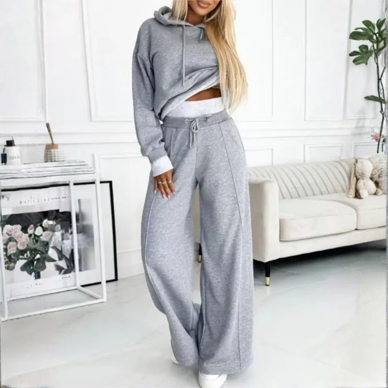 Women 2-Piece Hoodie & Wide-Leg Pants Set - Image 9