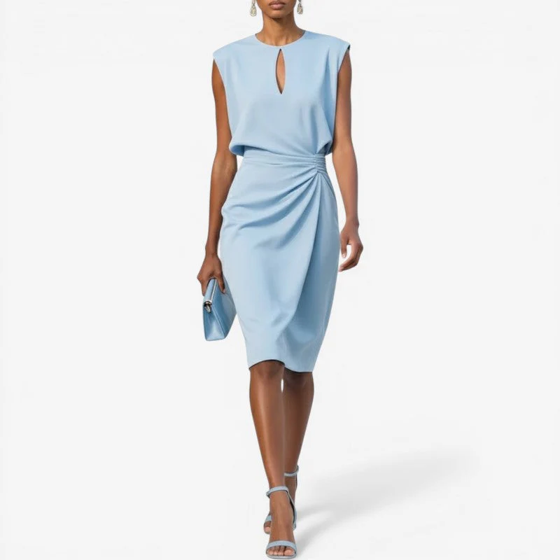 Women’s high-waist sleeveless round neck midi dress - Image 2