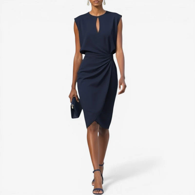 Women’s high-waist sleeveless round neck midi dress - Image 4