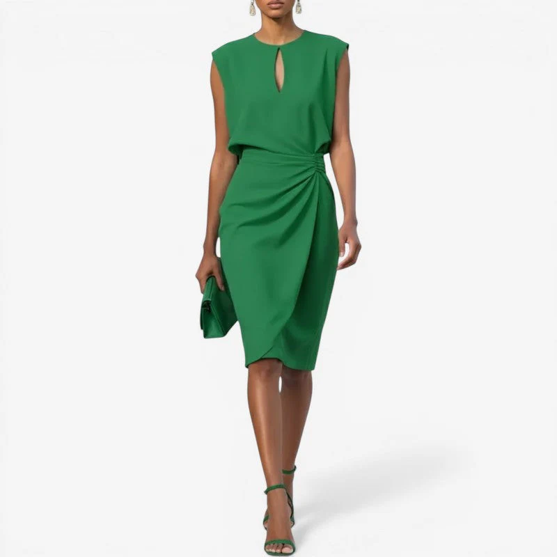 Women’s high-waist sleeveless round neck midi dress - Image 5