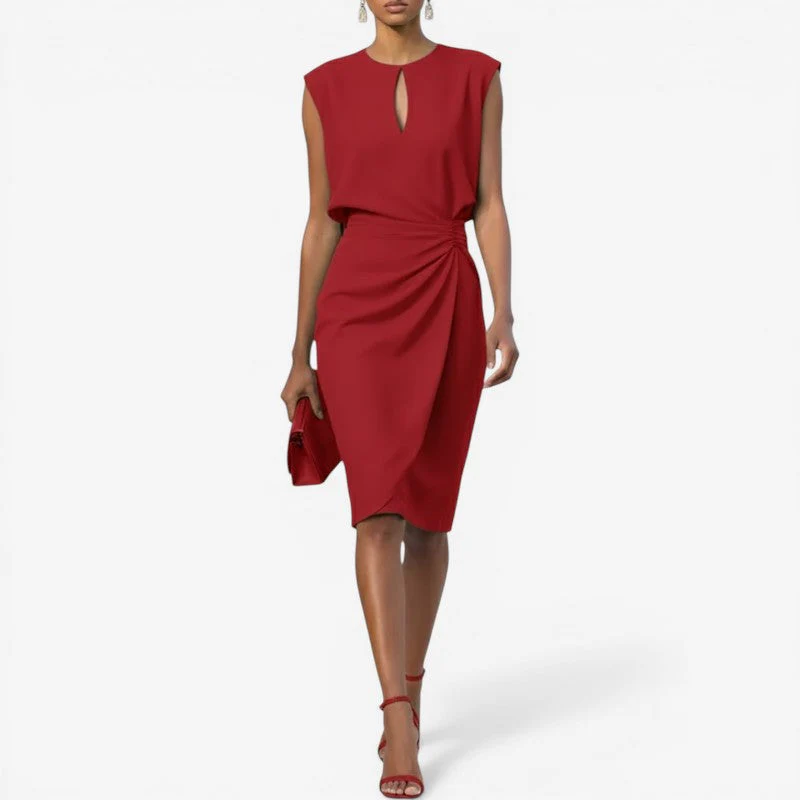 Women’s high-waist sleeveless round neck midi dress - Image 6