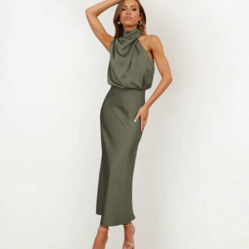 Women’s sleeveless mock neck midi dress - Image 8