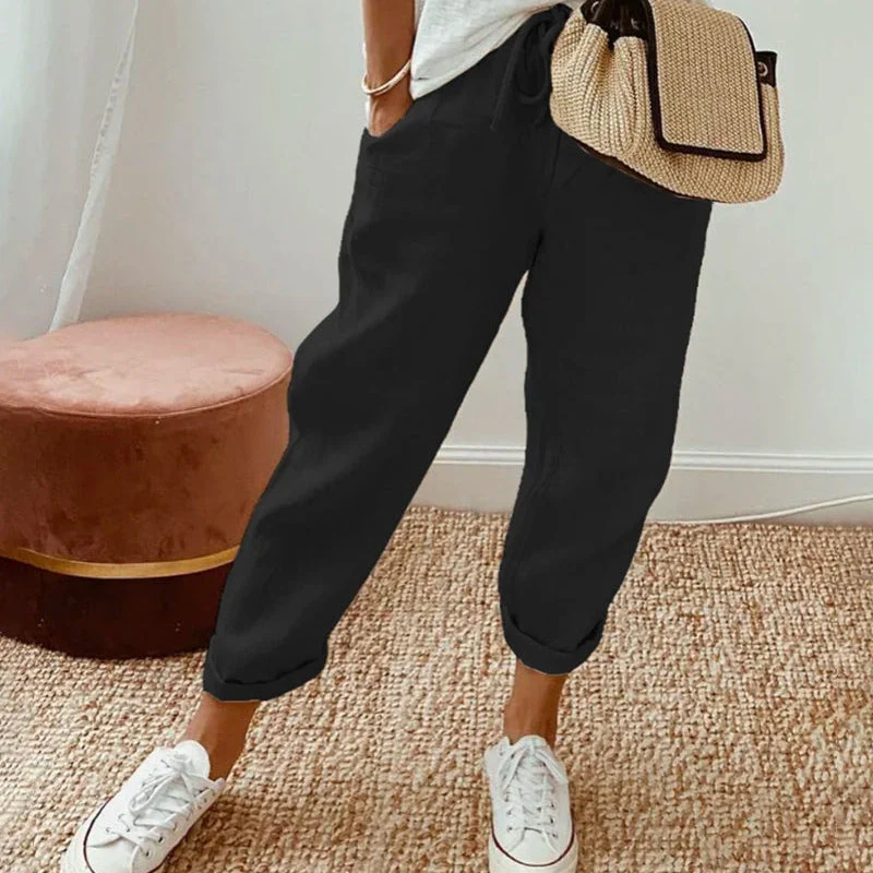 Women’s Striped Trousers with Drawstring - Image 11