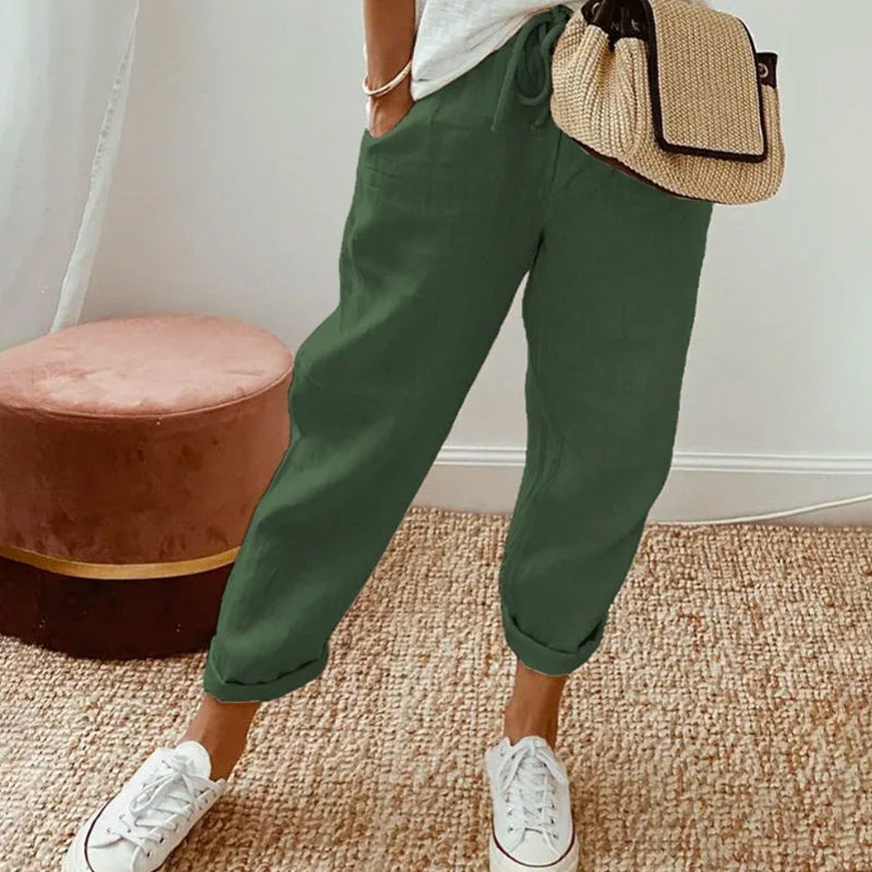 Women’s Striped Trousers with Drawstring - Image 14