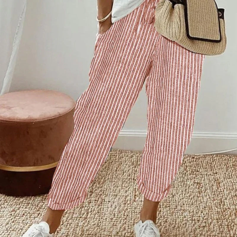 Women’s Striped Trousers with Drawstring - Image 16