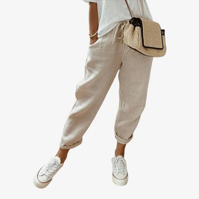 Women’s Striped Trousers with Drawstring - Image 5
