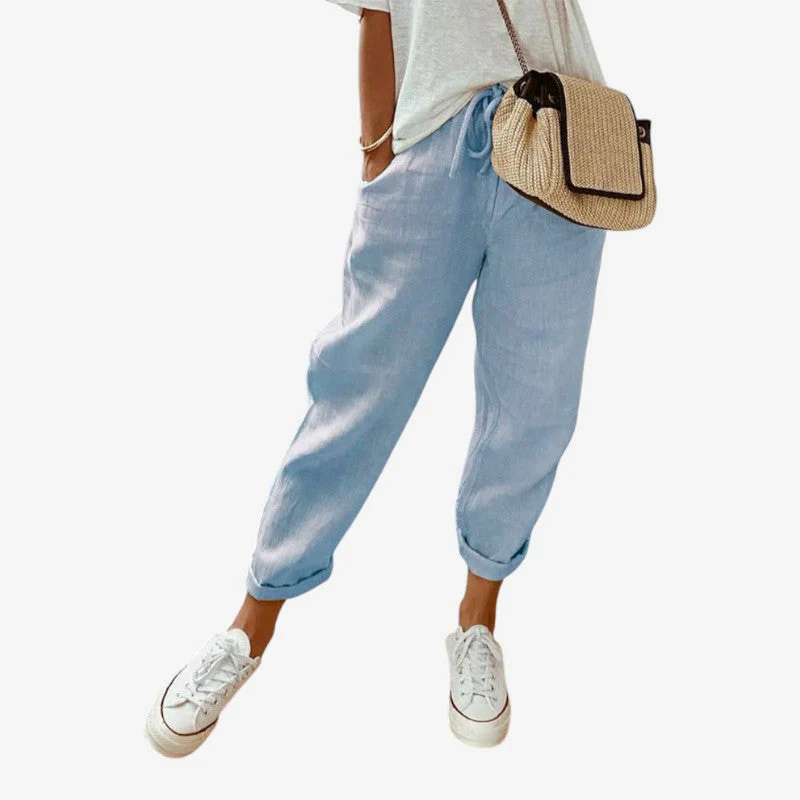 Women’s Striped Trousers with Drawstring - Image 8