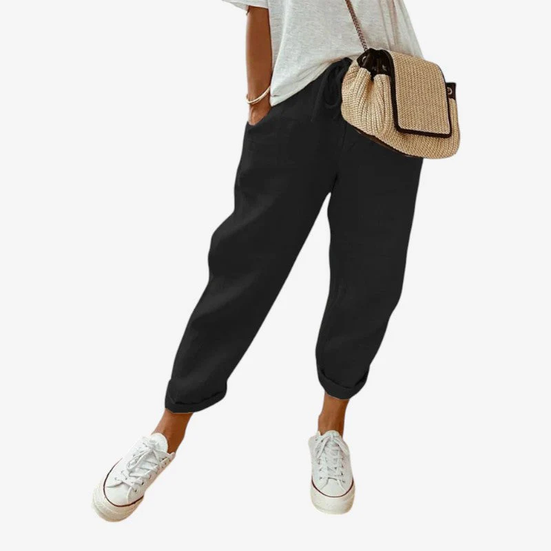 Women’s Striped Trousers with Drawstring - Image 9