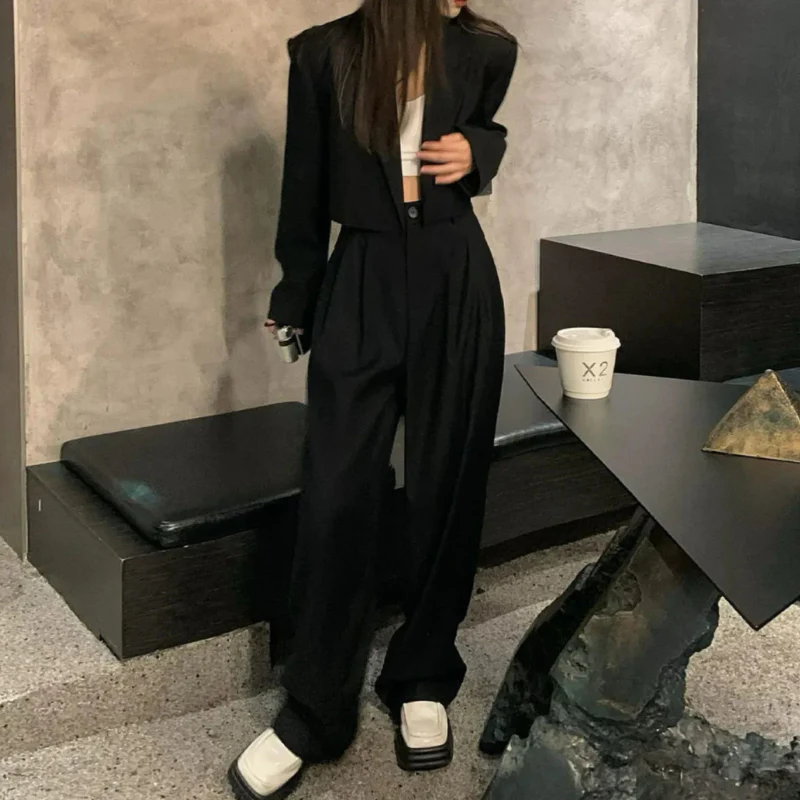 Women’s tailored blazer wide leg pants set - Image 3