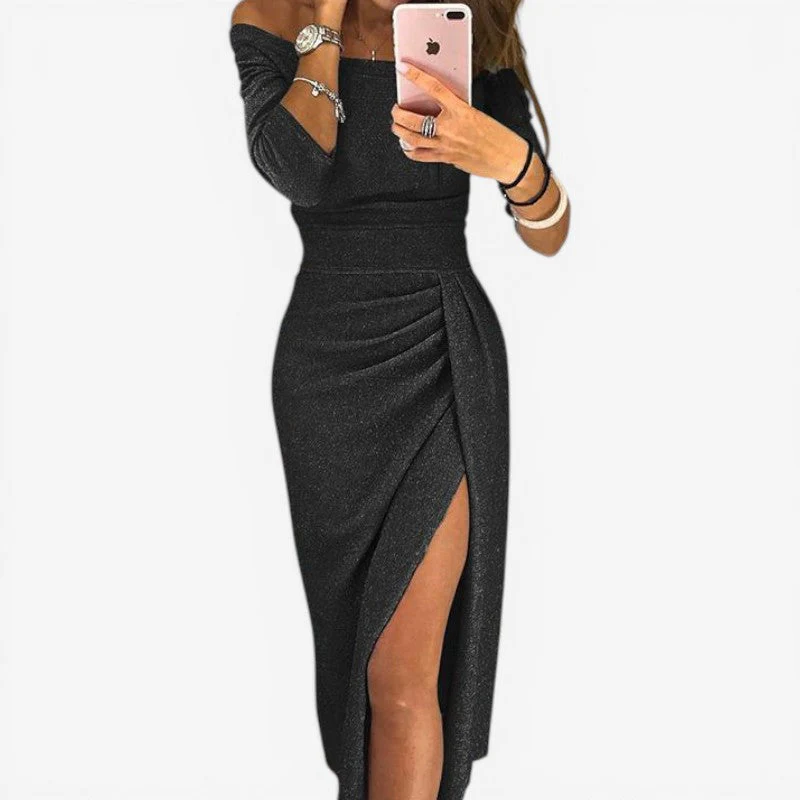 Women's Off Shoulder Long Sleeve Dress - Image 5