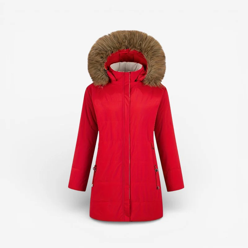 Yara – Women's Jacket with Fur Collar & Zipper Closure - Image 3