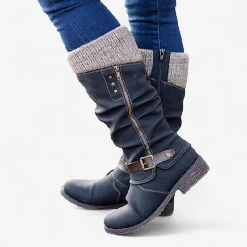 Zafira – Knee-High Boots with Side Zip & Adjustable Buckle - Image 4