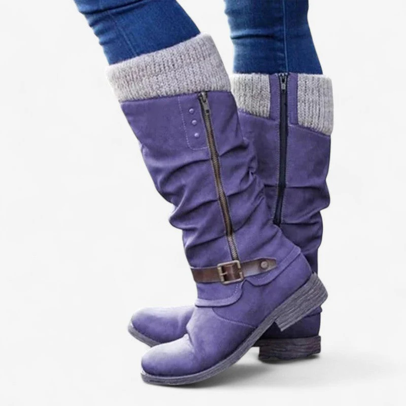 Zafira – Knee-High Boots with Side Zip & Adjustable Buckle - Image 5
