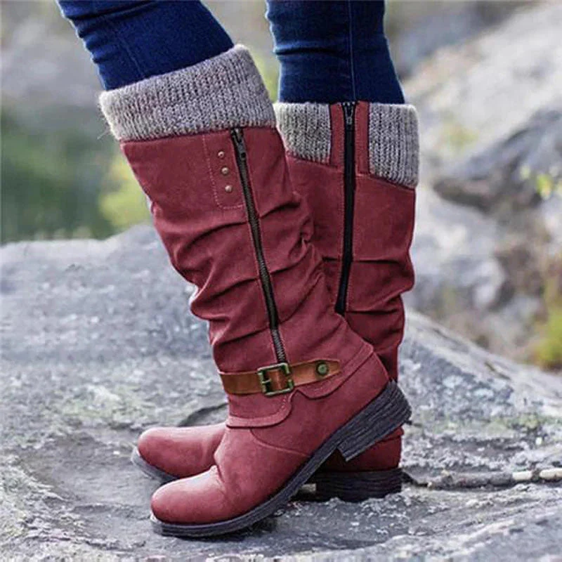 Zafira – Knee-High Boots with Side Zip & Adjustable Buckle - Image 6