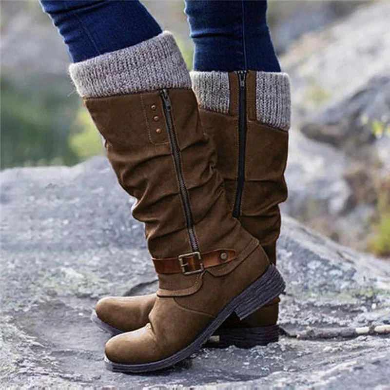 Zafira – Knee-High Boots with Side Zip & Adjustable Buckle - Image 7